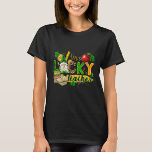 One lucky Teacher Western St Patricks Day Gnome Ir T-Shirt
