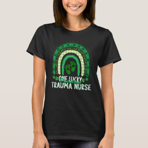 One Lucky Trauma Nurse Shamrock St Patricks Day Pe T-Shirt