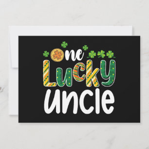 One Lucky Uncle Matching Family St Patrick's Day Invitation