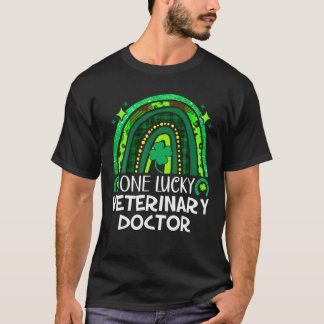 One Lucky Veterinary Doctor - Rainbow St Patrick's T-Shirt