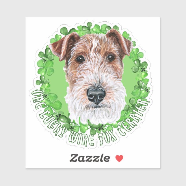 One Lucky Wire Fox Terrier Funny St. Patrick Dog  (Sheet)