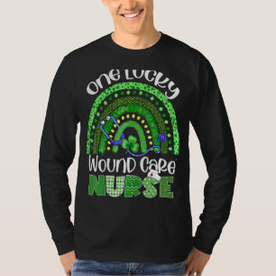 One Lucky Wound Care Nurse Stethoscope St Patrick  T-Shirt