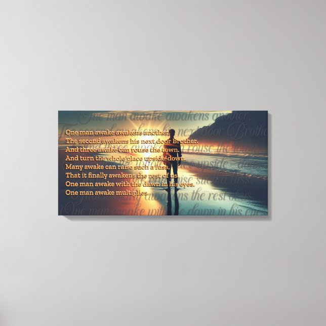 One Man Awake Canvas Print (Front)
