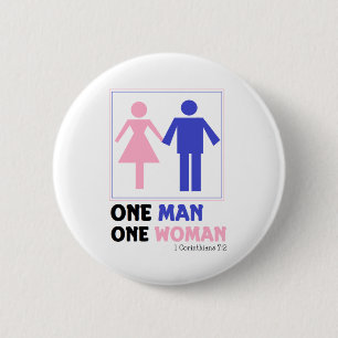One Man One Woman 6 Cm Round Badge