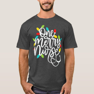 One Merry Nurse Christmas Lights Santa's Favourite T-Shirt
