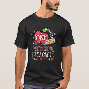 One Merry Preschool Teacher Christmas Santa Lights T-Shirt