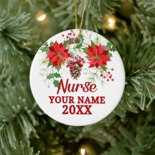 One Merry RN Nurse Registered Nurse Christmas Ceramic Tree Decoration