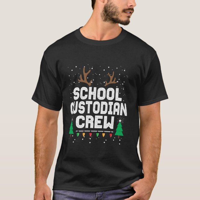 One Merry School Custodian Gnomes Christmas Housek T-Shirt (Front)