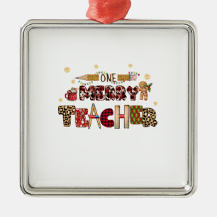 One Merry Teacher Metal Tree Decoration
