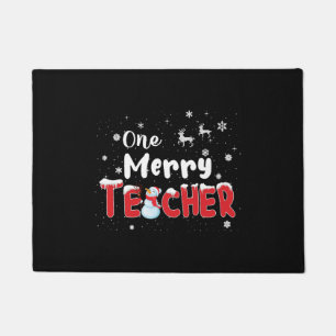 One Merry Teacher Snowman Teaching Christmas Doormat