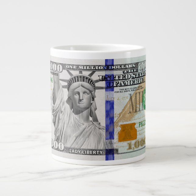 One Million Dollar Bill Large Coffee Mug (Front)