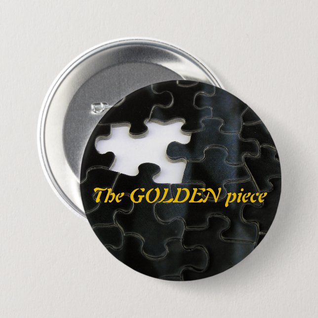One Missing Puzzle Piece Black and White Photo 7.5 Cm Round Badge (Front & Back)