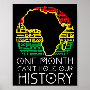 One Month Cant Hold Our History Pan African Black  Poster