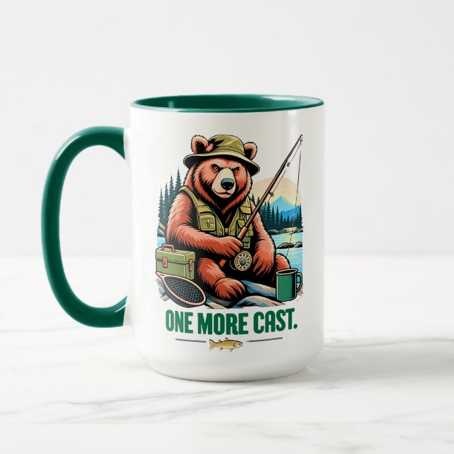 One More Cast Fishing Bear Mug (Left)