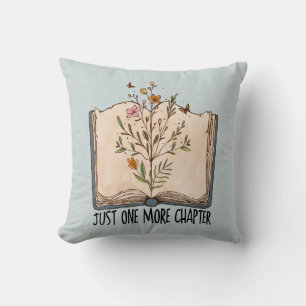 One more chapter book wild flowers butterfly cushion