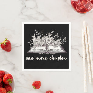 One More Chapter Book With Flowers  Napkin