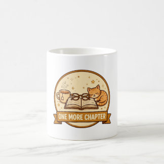 One More Chapter — Cosy Book, Tea & Sleeping Cat f Coffee Mug