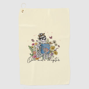 One More Chapter Floral Skeleton Golf Towel
