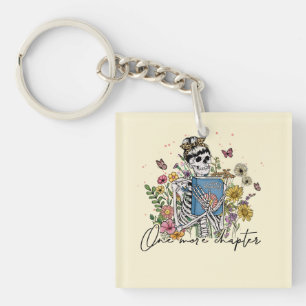 One More Chapter Floral Skeleton Key Ring