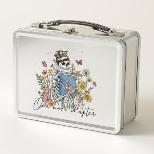 One More Chapter Floral Skeleton Metal Lunch Box