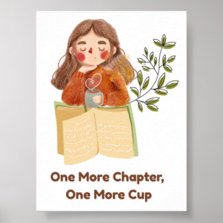One More Chapter, One More Cup | Cosy Book Lover , Poster