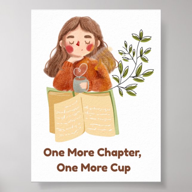 One More Chapter, One More Cup | Cosy Book Lover , Poster (Front)
