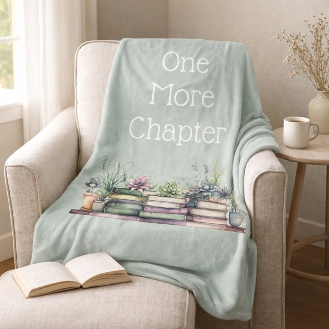 One More Chapter Personalized Cozy Reading Fleece Blanket (Creator Uploaded)