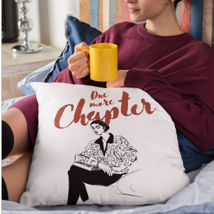 One More Chapter Red Script l Book Lovers & Reader Cushion