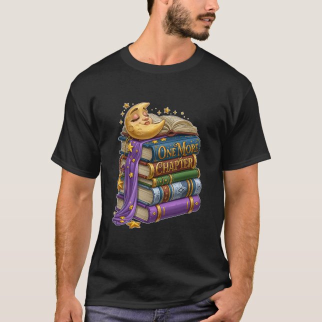 One More Chapter Sleeping Moon Book Lover T-Shirt (Front)