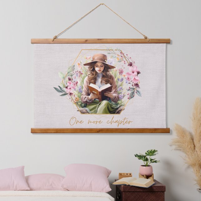 One More Chapter Textured Background Hanging Tapestry (Bedroom)