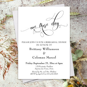 One More Day Typography Rehearsal Dinner Invitation