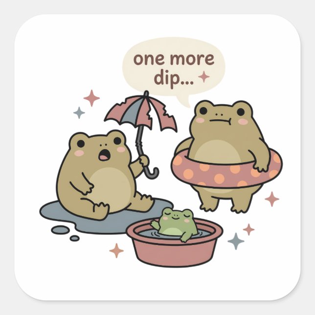 One More Dip Frog, Sarcastic Summer Laptop Sticker (Front)