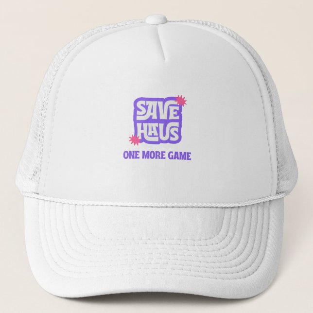 One More Game Classic Gamer Style Trucker Hat (Front)