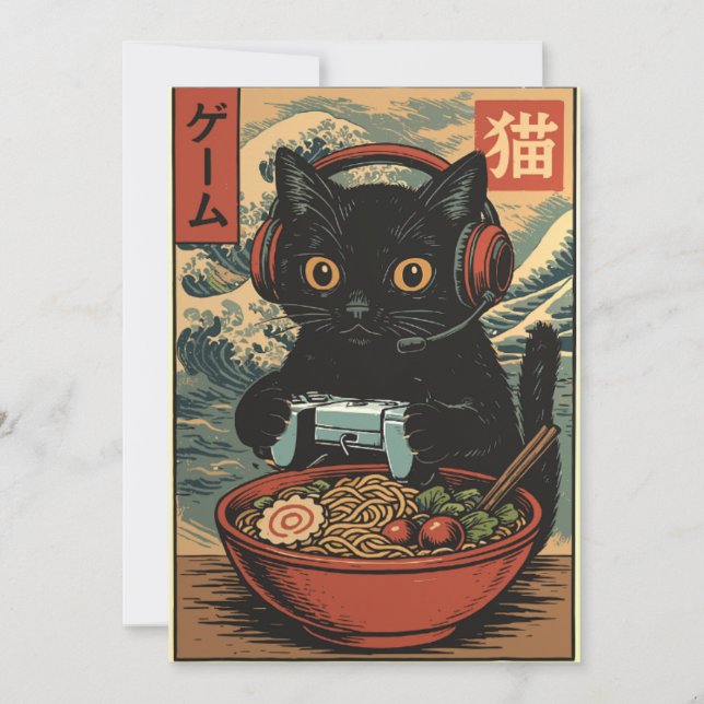 One More Game Grumpy Gamer Cat Funny Greeting Card (Front)