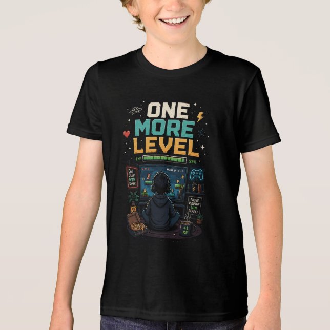 One More Level Gamer  Tri-Blend Shirt (Front)