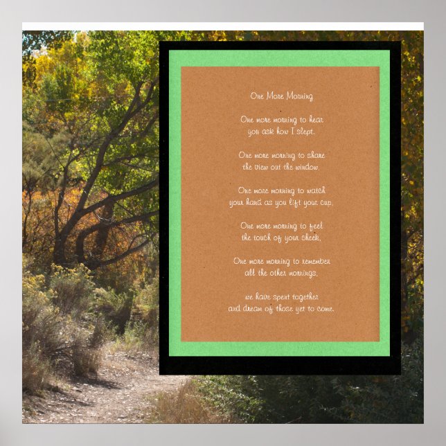 One More Morning Poetry Poster (Front)