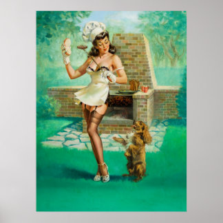 One More Please illustrations Pinup Art Poster