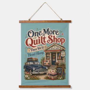 One More Quilt Shop Vintage Cottage Scene Hanging Tapestry