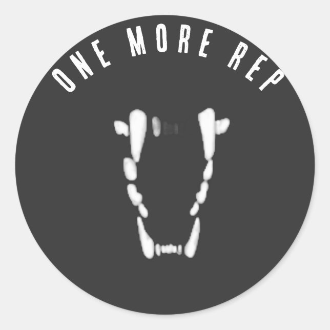 One More Rep Classic Jaws T Shirt Round Sticker (Front)