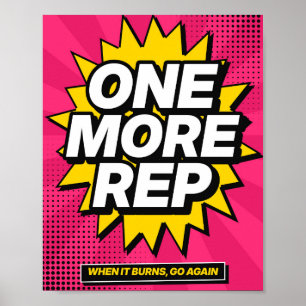 One More Rep Pop Art Gym Motivation Poster