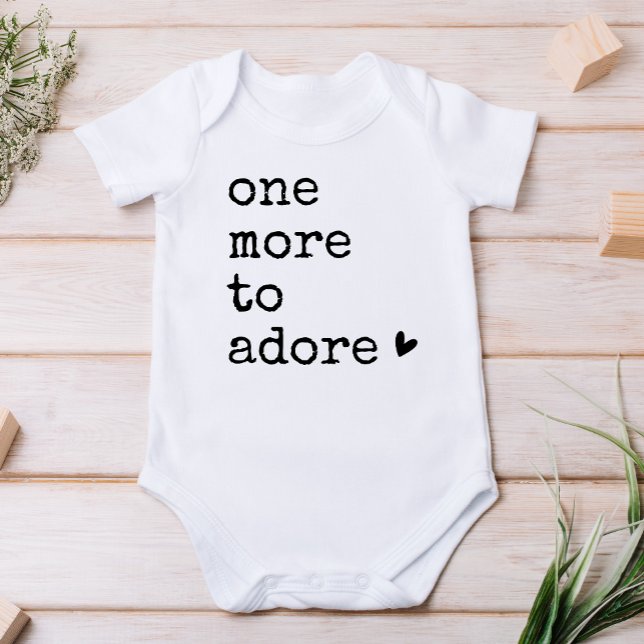 One More To Adore Pregnancy Announcement Baby Bodysuit (Creator Uploaded)