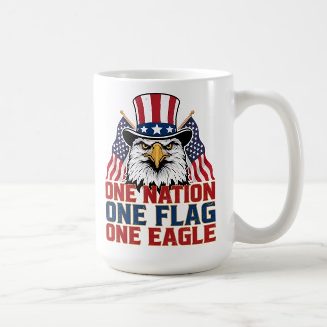 One Nation One Flag One Eagle Patriotic Coffee Mug (Right)