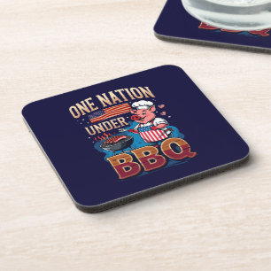 One Nation Under BBQ – Vintage Chef Grillmaster Coaster