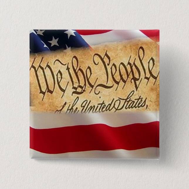 One Nation Under God 15 Cm Square Badge (Front)