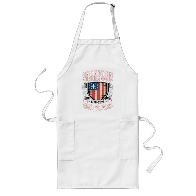 One Nation Under God 1776 2026 Long Apron (Front)