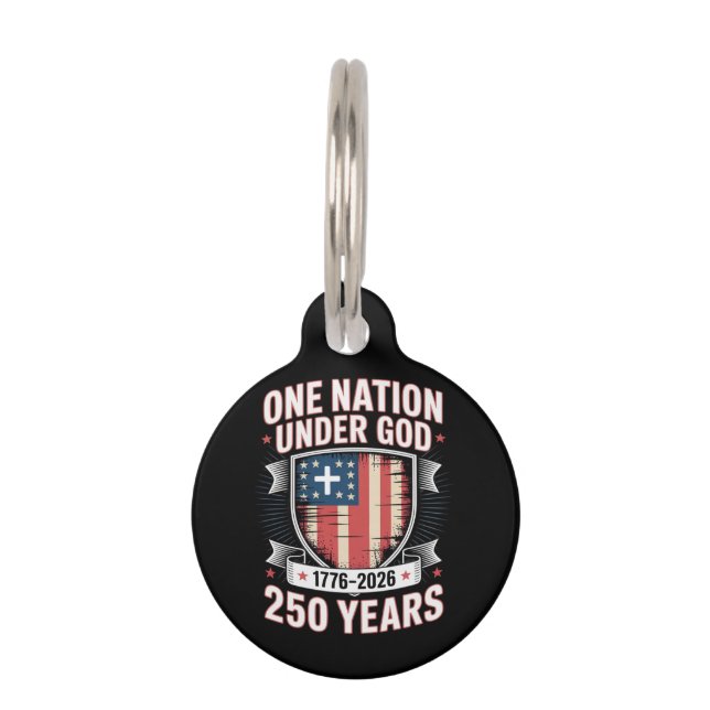 One Nation Under God 1776 2026 Pet Tag (Front)