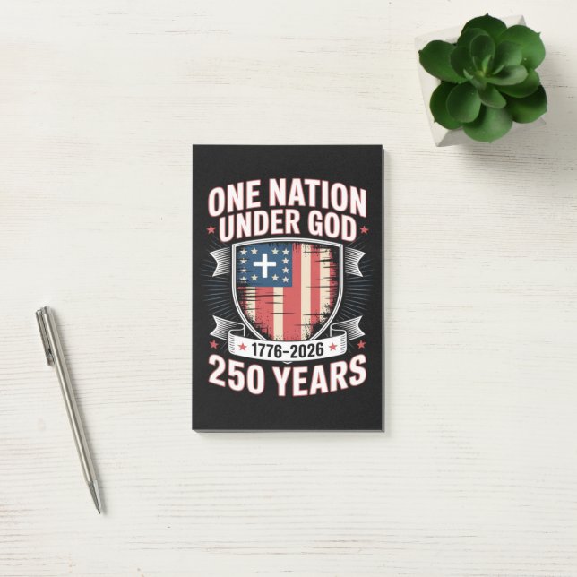 One Nation Under God 1776 2026 Post-it Notes (Office)