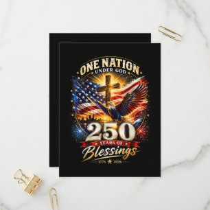 One Nation Under God 250 Years 250th Anniversary Invitation Postcard