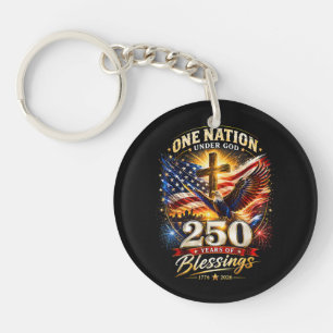 One Nation Under God 250 Years 250th Anniversary Key Ring