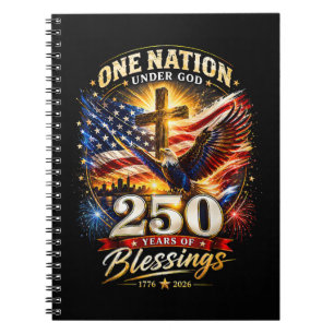 One Nation Under God 250 Years 250th Anniversary Notebook